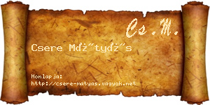 Csere Mátyás névjegykártya